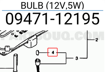 Suzuki 0947112195 BULB (12V,5W)