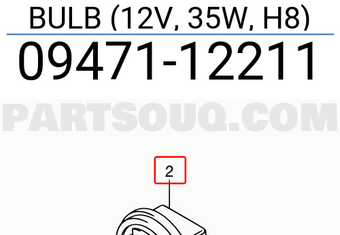 Suzuki 0947112211 BULB (12V, 35W, H8)