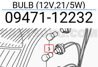 Suzuki 0947112232 BULB (12V,21/5W)
