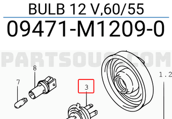 Suzuki 09471M12090 BULB 12 V,60/55