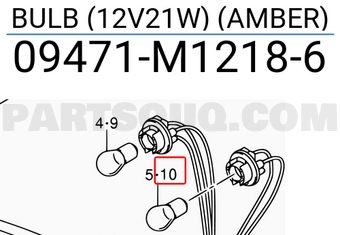 Suzuki 09471M12186 BULB (12V21W) (AMBER)