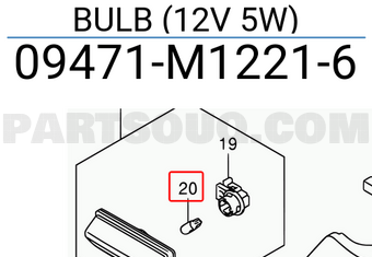 Suzuki 09471M12216 BULB (12V 5W)