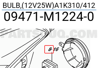 Suzuki 09471M12240 BULB,(12V25W)A1K310/412