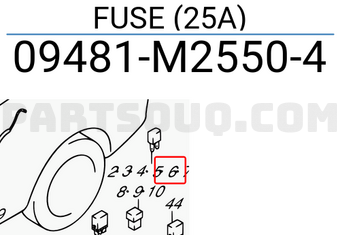 Suzuki 09481M25504 FUSE (25A)