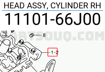 Suzuki 1110166J00 HEAD ASSY, CYLINDER RH