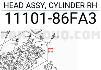 Suzuki 1110186FA3 HEAD ASSY, CYLINDER RH