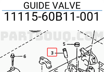Suzuki 1111560B11001 GUIDE VALVE