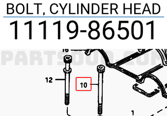 Suzuki 1111986501 BOLT, CYLINDER HEAD