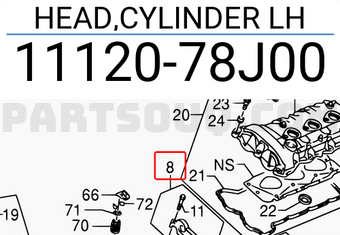 Suzuki 1112078J00 HEAD,CYLINDER LH