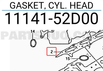 Suzuki 1114152D00 GASKET, CYL. HEAD