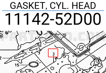 Suzuki 1114252D00 GASKET, CYL. HEAD