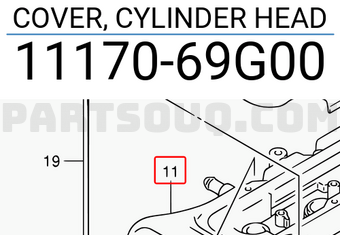 Suzuki 1117069G00 COVER, CYLINDER HEAD