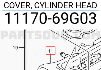 Suzuki 1117069G03 COVER, CYLINDER HEAD