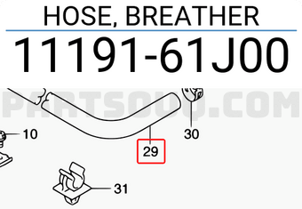 Suzuki 1119161J00 HOSE, BREATHER