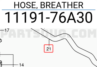 Suzuki 1119176A30 HOSE, BREATHER