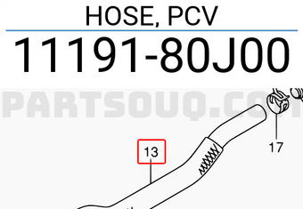 Suzuki 1119180J00 HOSE, PCV
