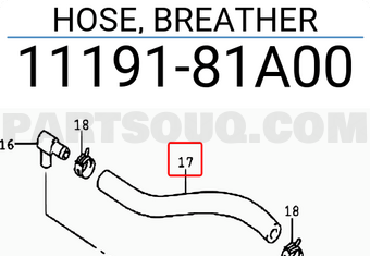 Suzuki 1119181A00 HOSE, BREATHER