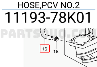 Suzuki 1119378K01 HOSE,PCV NO.2