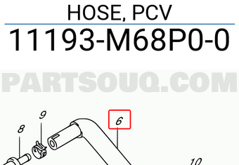 Suzuki 11193M68P00 HOSE, PCV