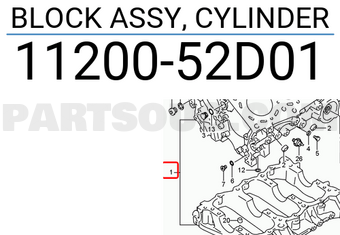 Suzuki 1120052D01 BLOCK ASSY, CYLINDER