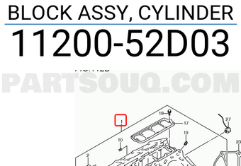 Suzuki 1120052D03 BLOCK ASSY, CYLINDER