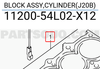 Suzuki 1120054L02X12 BLOCK ASSY,CYLINDER(J20B)