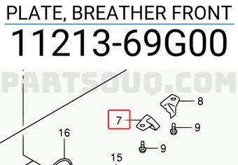 Suzuki 1121369G00 PLATE, BREATHER FRONT