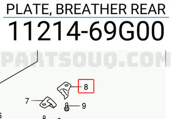 Suzuki 1121469G00 PLATE, BREATHER REAR