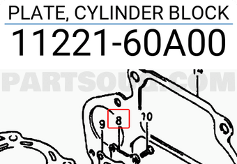 Suzuki 1122160A00 PLATE, CYLINDER BLOCK