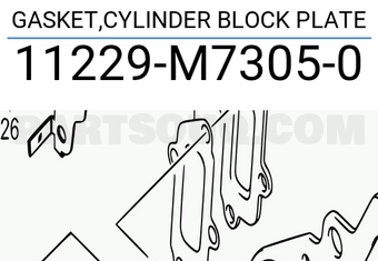 Suzuki 11229M73050 GASKET,CYLINDER BLOCK PLATE