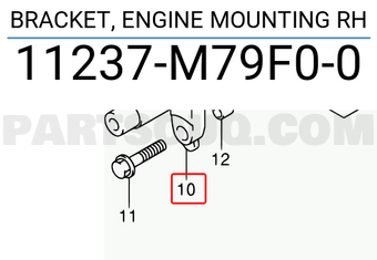 Suzuki 11237M79F00 BRACKET, ENGINE MOUNTING RH