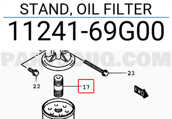 Suzuki 1124169G00 STAND, OIL FILTER