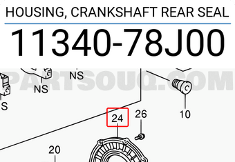 Suzuki 1134078J00 HOUSING, CRANKSHAFT REAR SEAL