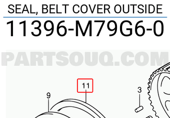 Suzuki 11396M79G60 SEAL, BELT COVER OUTSIDE