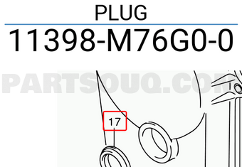 Suzuki 11398M76G00 PLUG