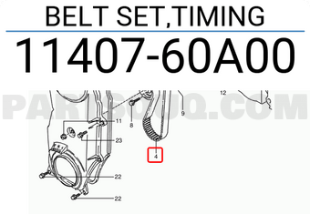 Suzuki 1140760A00 BELT SET,TIMING