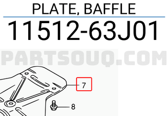 Suzuki 1151263J01 PLATE, BAFFLE