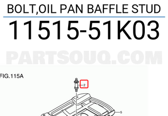 Suzuki 1151551K03 BOLT,OIL PAN BAFFLE STUD