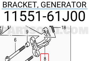Suzuki 1155161J00 BRACKET, GENERATOR
