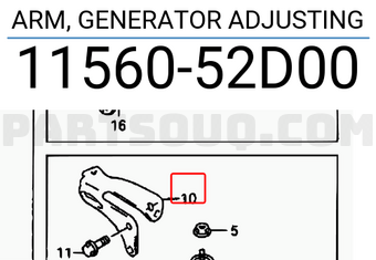 Suzuki 1156052D00 ARM, GENERATOR ADJUSTING