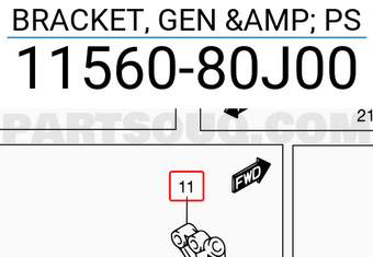 Suzuki 1156080J00 BRACKET, GEN & PS