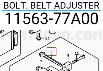 Suzuki 1156377A00 BOLT, BELT ADJUSTER