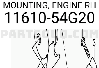 Suzuki 1161054G20 MOUNTING, ENGINE RH