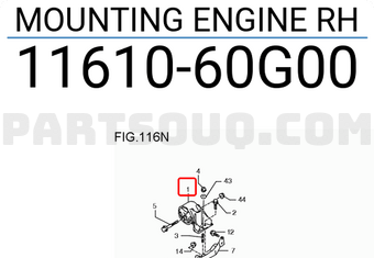 Suzuki 1161060G00 MOUNTING ENGINE RH