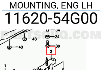Suzuki 1162054G00 MOUNTING, ENG LH