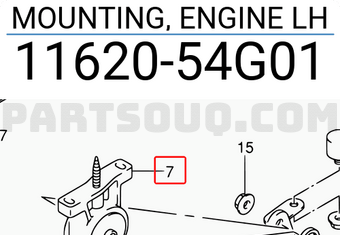 Suzuki 1162054G01 MOUNTING, ENGINE LH