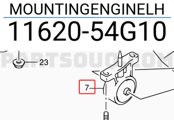 Suzuki 1162054G10 MOUNTINGENGINELH