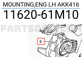 Suzuki 1162061M10 MOUNTING,ENG LH AKK416