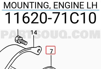 Suzuki 1162071C10 MOUNTING, ENGINE LH
