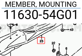 Suzuki 1163054G01 MEMBER, MOUNTING